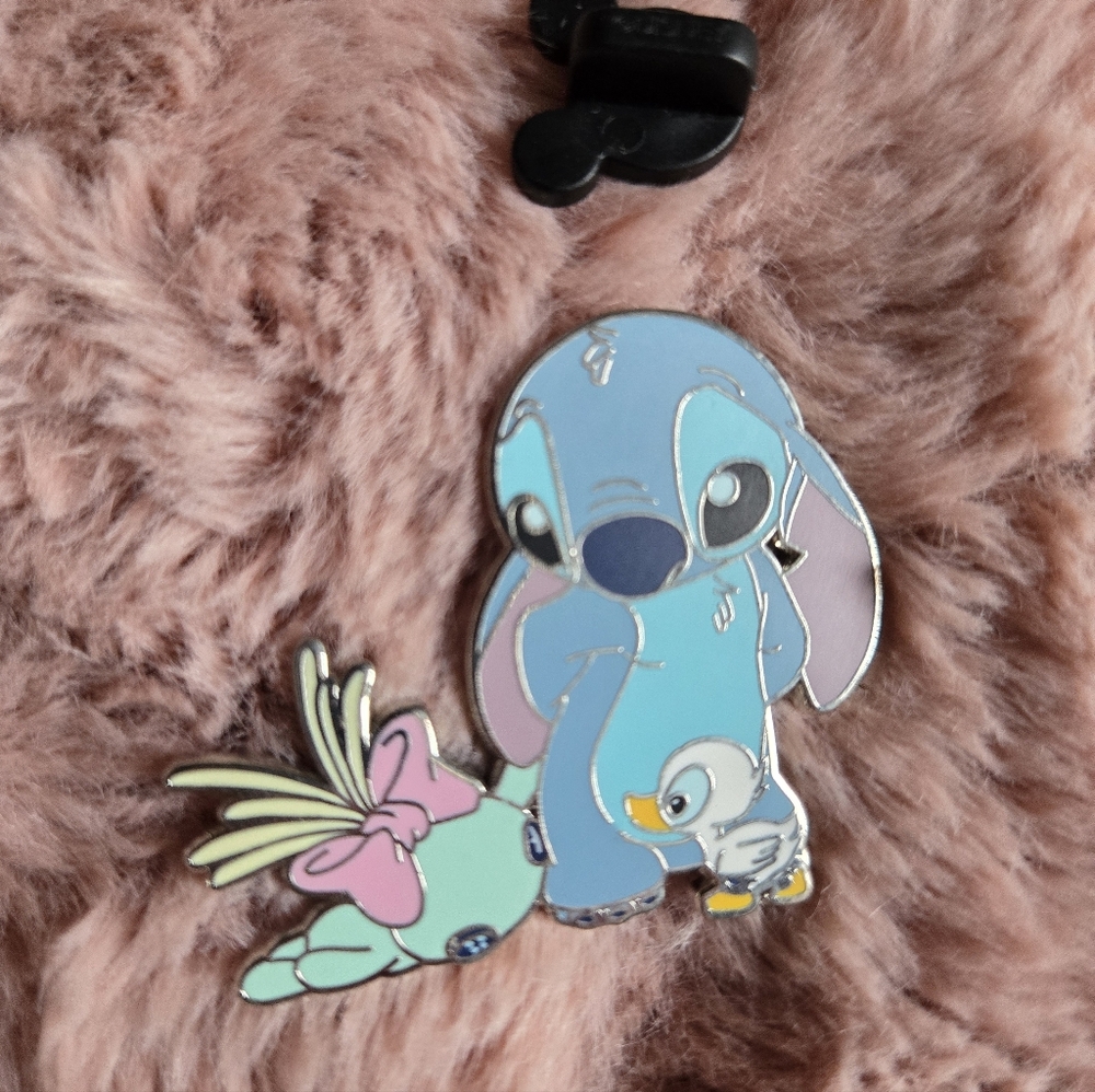 Stitch Enamel Pin with Duckling
